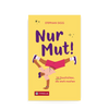 Gelbes Buchcover, Nur Mut, von Stephan Sigg, Jugendlicher stützt sich auf eine Handfläche und macht eine balancierende Bewegung.