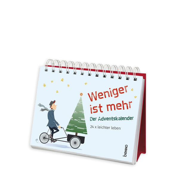 Aufstellbarer Spiral-Adventskalender "Weniger ist mehr - 24x leichter leben" aus dem Benno Verlag