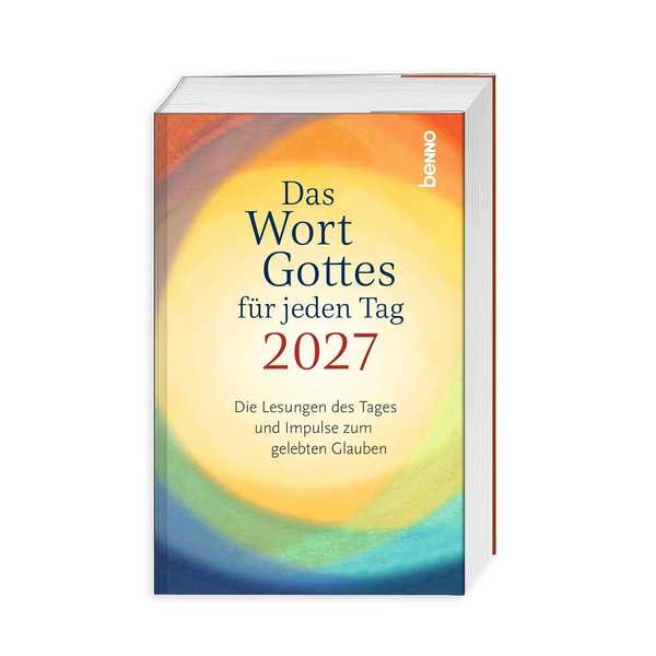 Buchcover von das Wort Gottes für jeden Tag 2027 mit hellen Farben im Hintergrund von Benno Verlag