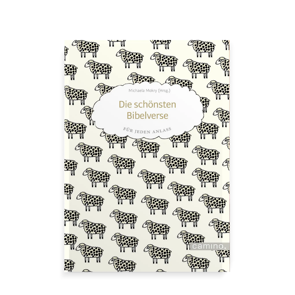 Buchcover mit beigem Hintergrund und vielen Schafen