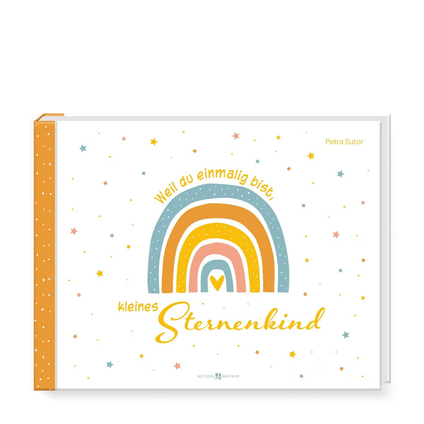 Sterne, Regenbogen mit Herz, warme Farben