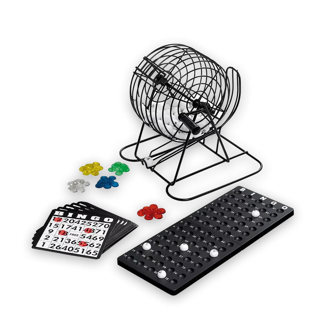 bingo, spiel, trommel, kugeln, karten, chips