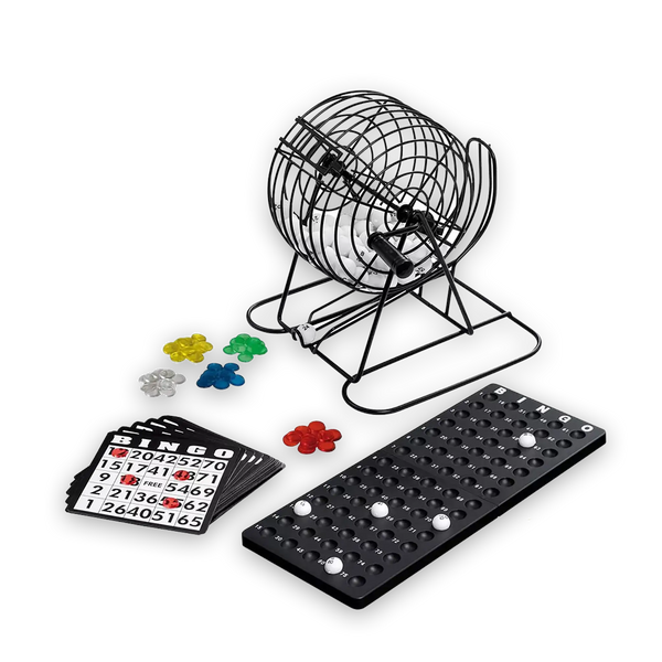 bingo, spiel, trommel, kugeln, karten, chips