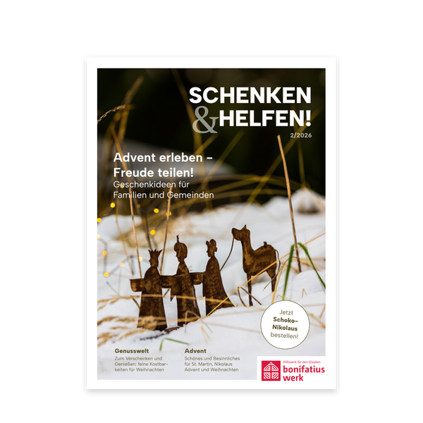 Bild von Cover Schenken und Helfen mit den drei Weisen im Schnee