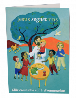 Erstkommunionkarte "Jesus segnet uns" 