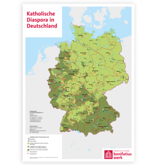 Wandkarte "Katholische Diaspora in Deutschland" 